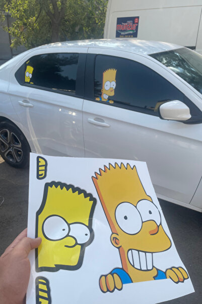 Banxtre مجموعة Simpsons مكونة من قطعتين - ملصق زجاجي للسيارة، 30 سم × 20 سم ع...