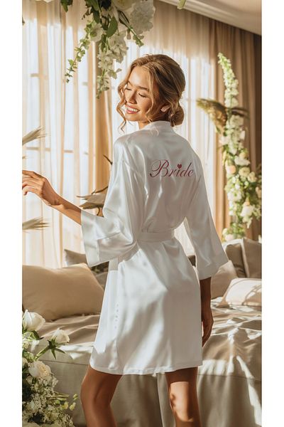 Valeria Anton Bride Dressing Gown Dusty Rose Embroidered Bridal Dressing Gown