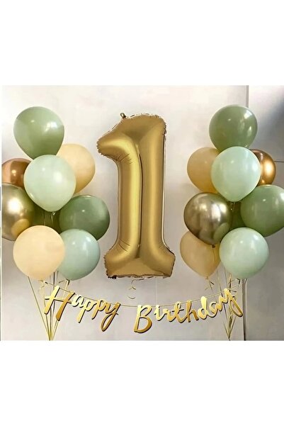 parti uzmanı بالون ذهبي بعمر سنة واحدة و16 بالونًا (4 كوفي جرين 4 مينتجرين 4 ...
