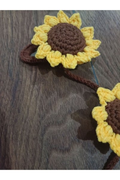Handmade مشبك زهرة الشمس منسوج يدويًا 30 سم.