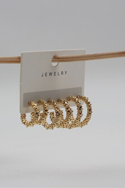 monalisatoka Kadın Hasır Gold 6'Lı Küpe Seti