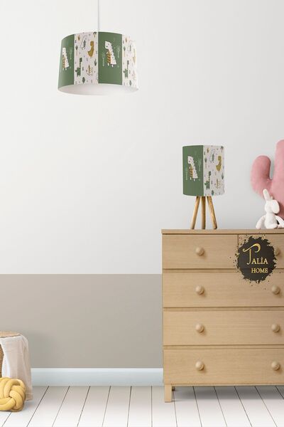 Talia Home Sevimli Dinozor ve Hayvanlar Desenli Sarkıt Avize ve Abajur Masa Lambası Aydınlatma TLAVB-311