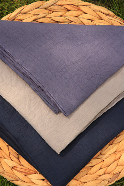 VEGA MODA 3'lu Paket Pamuklu Eşarp, Pamuklu Kadın Eşarp, Düz Renk Pamuklu Eşa...