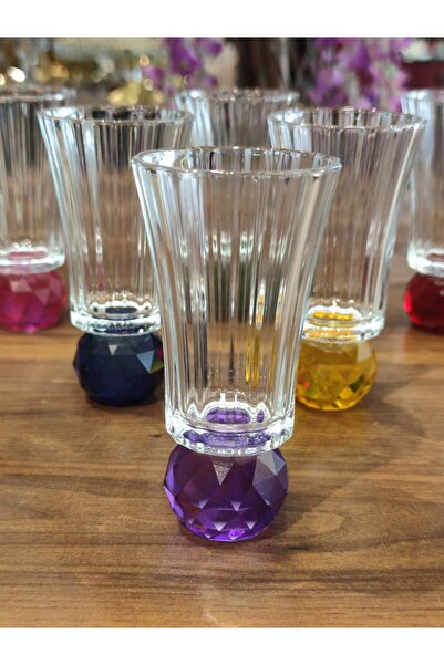 Paşabahçe صندوق باندورانين باشابتشي سلسلة خاصة مكونة من 6 قطع من زجاج الماء البني الملون