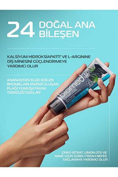 Biomed Charcoal Diş Macunu Ve Black Diş Fırçası 2li Set ( Doğal Bitkisel Vegan Florürsüz )