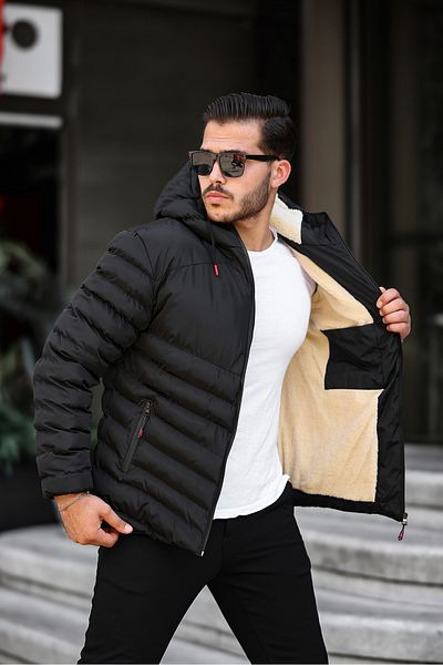 Helen Goods Men's Personality Puffer Jacket - Water and Cold Proof, Hooded and Fur Lined