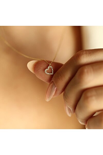 by milo jewellery Heart Minimal Kalp Tasarım Altın Kolye