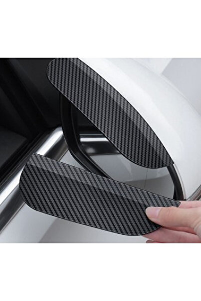 MeyZone Karbon Desenli Oto Araç Dış Yan Ayna Yağmur Koruyucu Rüzgarlık 2 Adet
