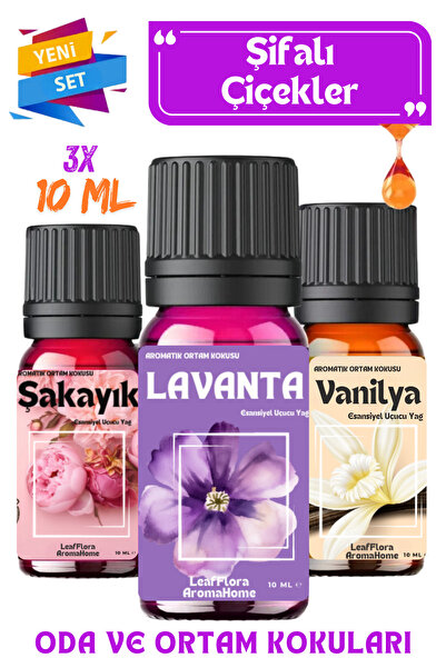 LeafFlora AromaHome Şifalı Çiçekler - Esansiyel Uçucu Yağ - Oda ve Ortam Koku...