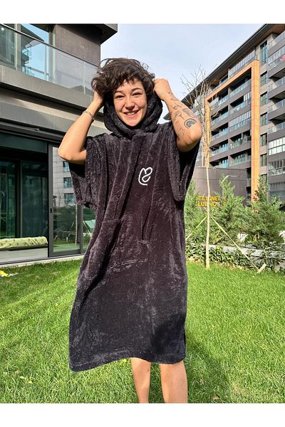 Sole Rosa Solenrosa Teddy Bear Poncho Μαύρο