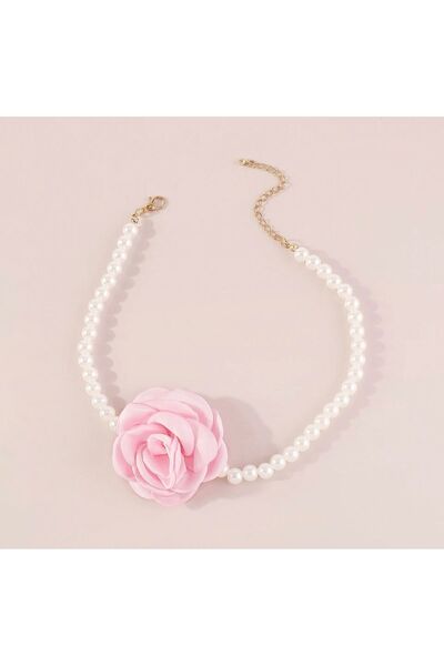 monalisatoka Kadın İncirli Pembe Gül Kolye