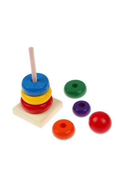 Wooden Toys Wooden Colorful Tower Educational Toy