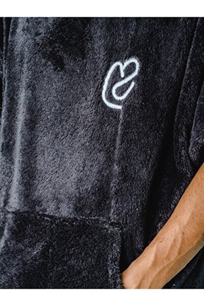 Sole Rosa Пончо с плюшено мече Solenrosa черно