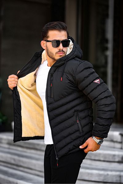 Helen Goods Men's Personality Puffer Jacket - Water and Cold Proof, Hooded and Fur Lined