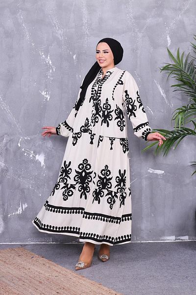 zanstil Viscose Fabric Long and Summer Floral Print Dress - 4 Colors