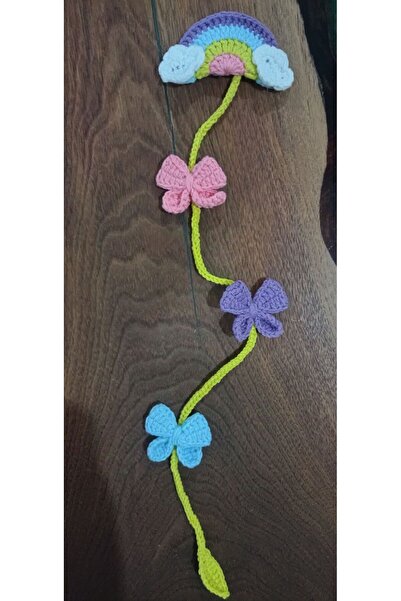 Handmade El örgüsü Gökkuşağı Salkım Toka 40 cm.