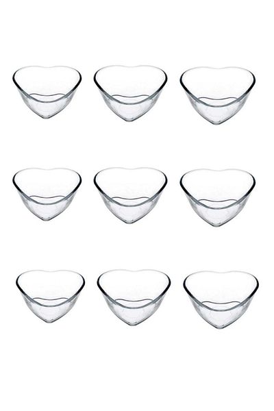 Paşabahçe Borcam 9-Piece Heart Cake Mold - Rice Pudding Bowl