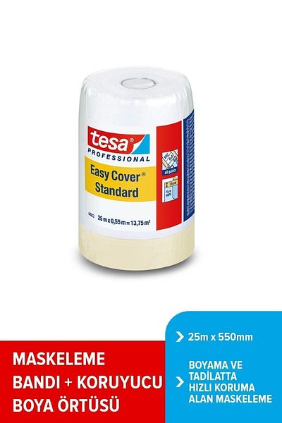 Tesa 4403 (13.75 M2) Raster Cover 25 M X 0.55 M = 13.75 M2 - Self-Adhesive -easy Cover Standard