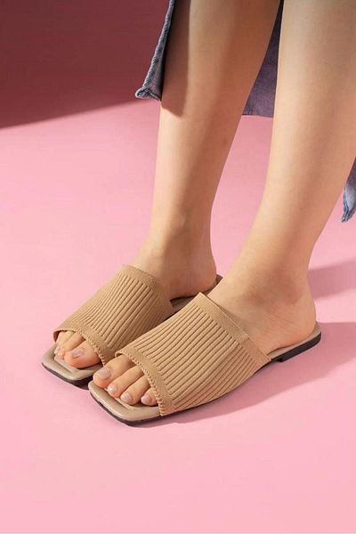 Marka Stripe Patterned Knitwear - Stylish and Comfortable Women's Slippers, Home and Dowry Bundle