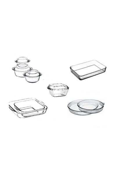 Paşabahçe Çeyiz Tepsi Tencere Kek Kalıbı Seti Full Borcam Seti 13 Parça
