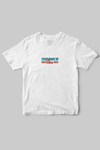 WİDİ Summer Vibes Tricou alb cu mânecă scurtă de vară, cu design de plajă, 10...