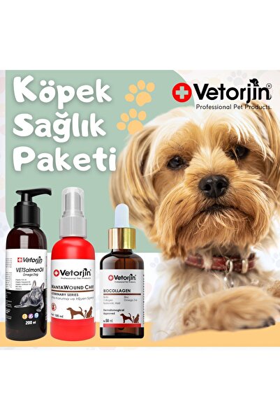 Vetorjin Köpek Norveç Somon Yağı 200 ml Biocollagen 50 ml Üstün Koruma Spreyi...