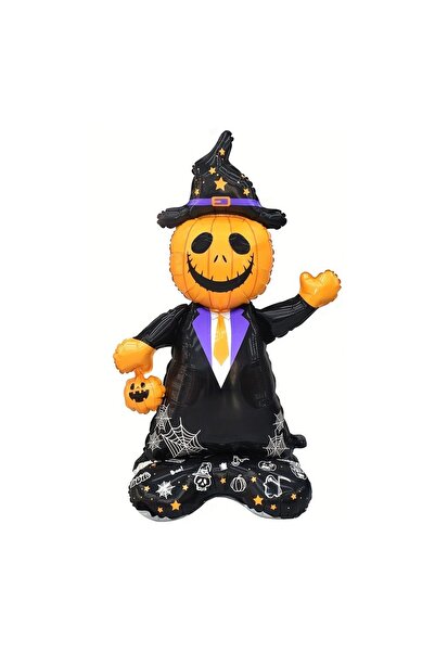 parti hediye sepeti اليقطين المبتسم مع أقدام بالون فويل