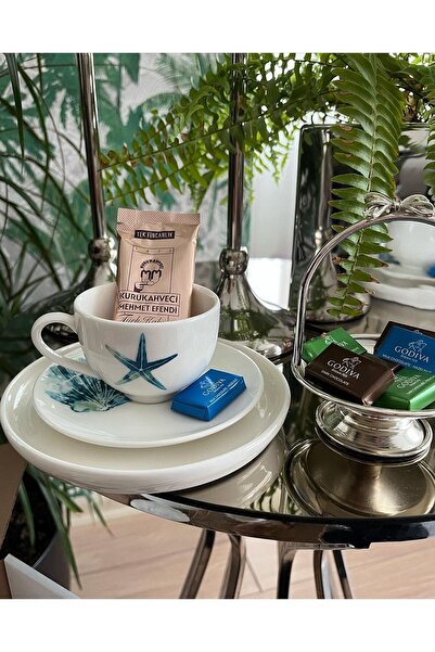 TEBAK COLLECTION 2 Person Marine Pattern Porcelain Coffee Presentation Set