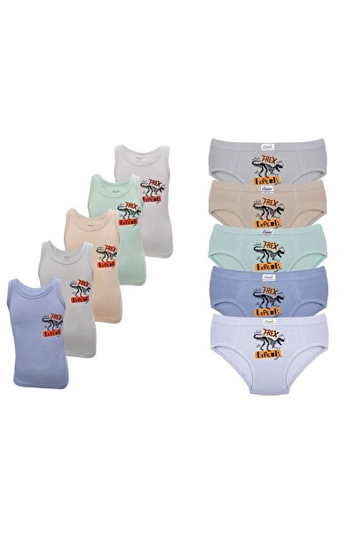 Onurel Set de chiloți pentru băieți, 5 bucăți, cu imprimeu din dinozaur, din lycra