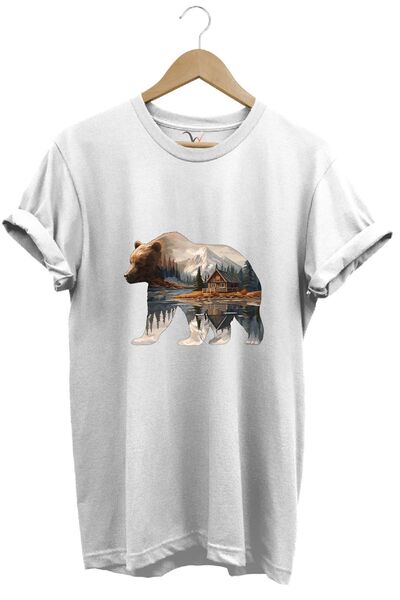 WİDİ Tricou cu imprimeu pentru vânătoare și camping pentru natură și magazie ...