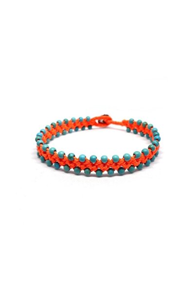 knitbek Double Row Blue Beads Handmade Unisex Bracelet