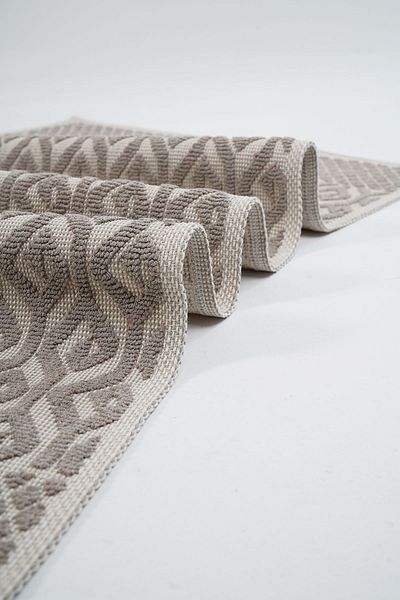NikAr Home Cotton Non-Slip Base Rectangular Bath Mat 40X60 Cm, Cotton Woven Bathroom Rug