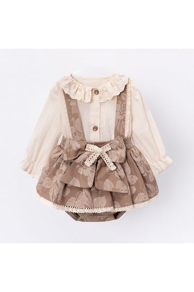 Cumino Sahra Baby Girl Set - Salopet and Bluzlu