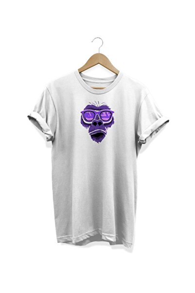 WİDİ Gorilla Štampano Bela T-shirt