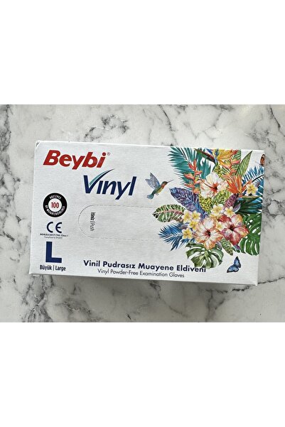 MetaMağaza Beybi Vinil Pudrasız Muayene Eldiveni L Beden