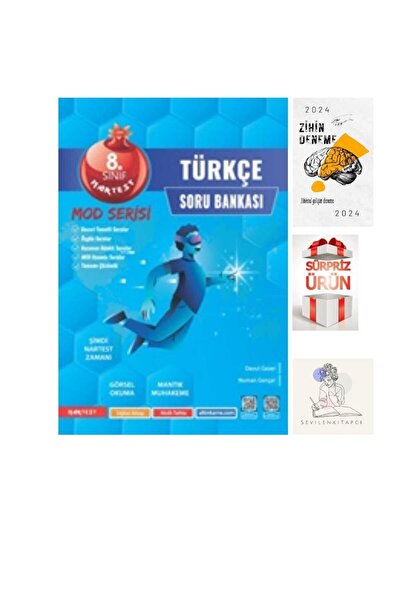 Nartest Yayınları NARTEST 8.SINIF MOS TÜRKÇE  SORU BANKASI+ZİHİN DENEME+HEDİY...