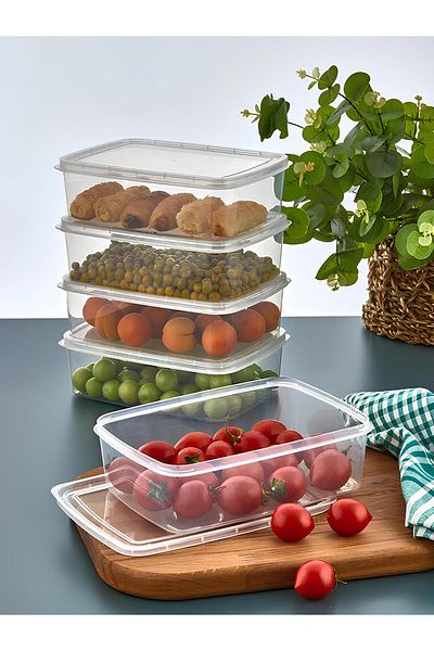 Birdoludukkan 5 Pcs 1.35 Lt Frozen Meat and Vegetable Storage Container - Portion Freezer