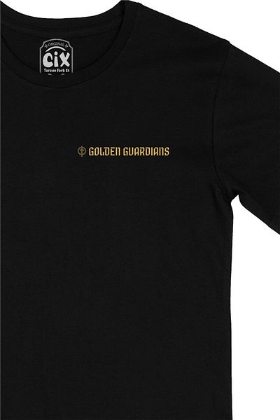 Cix Μαύρο μπλουζάκι Golden Guardians με σχέδιο λογότυπου τσέπης