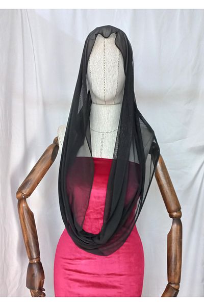 es moda shop Amy adolesc four-use lycra tulle shawl black