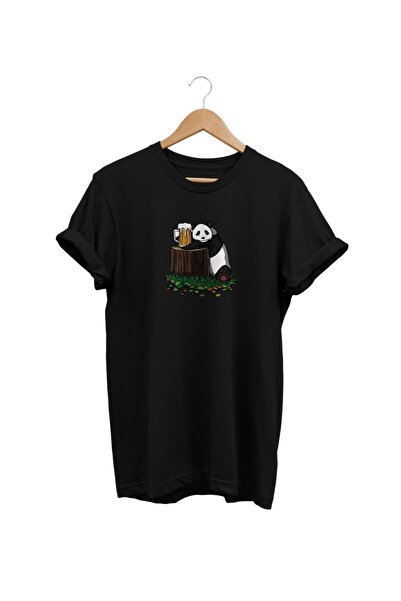 WİDİ Vidi Panda Štampano crna T-shirt