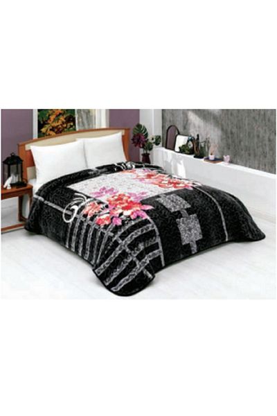 GENÇEV HOME COLLECTİONS Solana 992 Черно одеяло от норка King Size - 220X240 и двете покривала