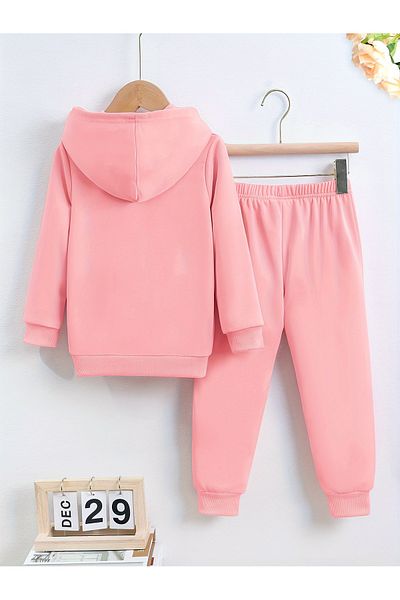 Let's Wear Лос Анджелис - Премиум компактен суичър и анцуг за момичета и момчета - Спортен комплект от 2 части