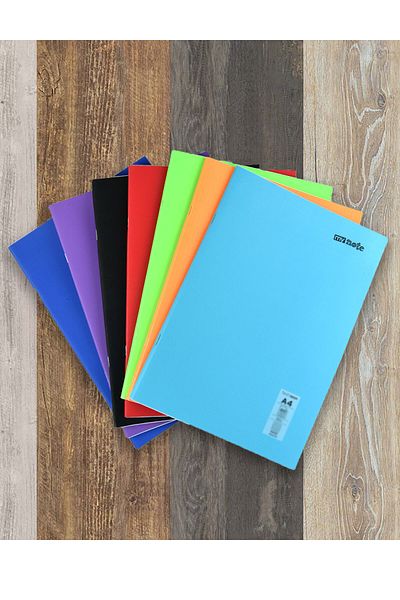Kids Like 4 Pieces A4 60 Sheets Lined - Stitched Neon Colors Notebook 60Gr White Page (Mixed Color)