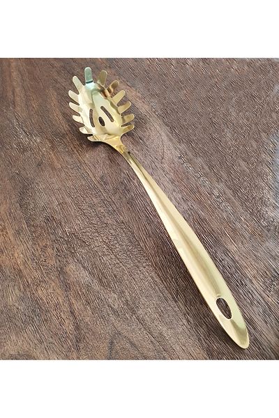 LOVYCO 29 cm Stainless Steel Pasta Ladle - Gold Pro