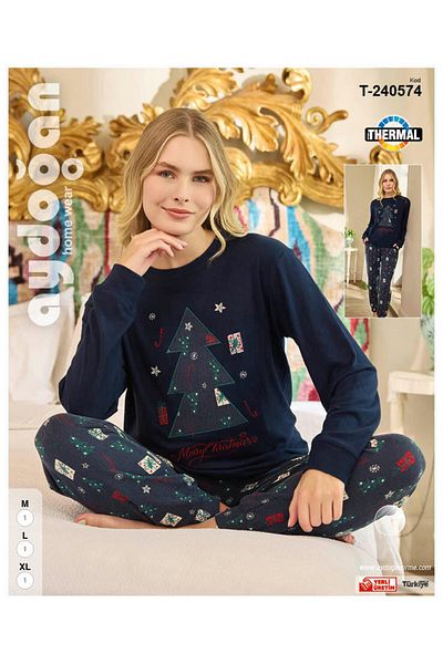 Aydoğan Aydoğan 240574   - Thermal Long Sleeve Crew Neck Pajama Set