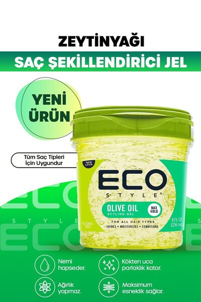 ECO Style Zeytinyağı Besleyici Saç Şekillendirici Maximum Tutuş 236ml Olive O...