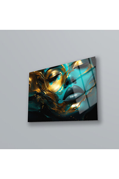 BV DEKOR Αφηρημένη γυναικεία γυάλινη ζωγραφική, Διακόσμηση τοίχου γραφείου, Ζ...