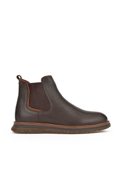 Ziya Men's Genuine Leather Boots - Brown 1431007 Zb102