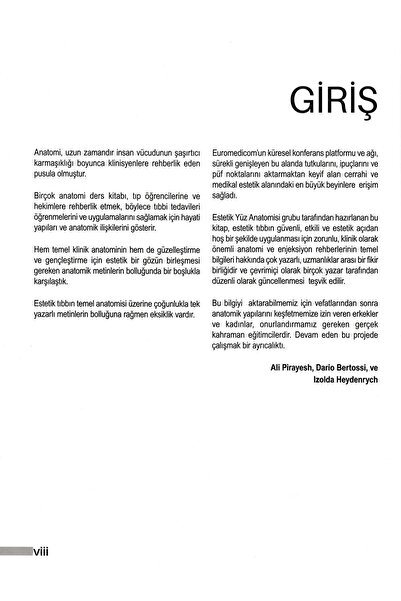 Avrupa Tıp Kitabevi Estetik Enjeksiyonlar Için Temel Yüz Anatomisi Ve Uygulama Teknikleri