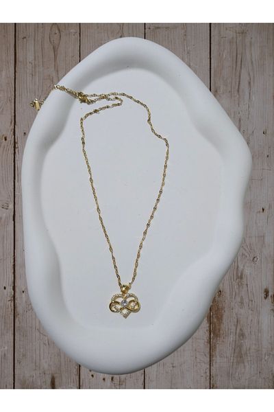 stainless steell Gold Color Infinity/Heart Model Steel Necklace